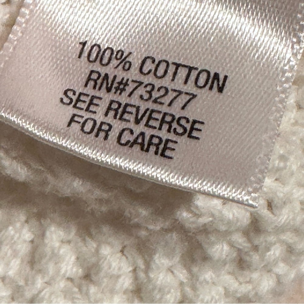 Croft & Barrow 100% Cotton White Crew Neck Knit Sweater Thick Cozy Warm EUC - Picture 10 of 15